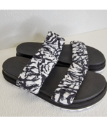 Sorel Women&#39;s Roaming Two Strap Slide Sandals Black White Size 9.5 - $52.93 CAD