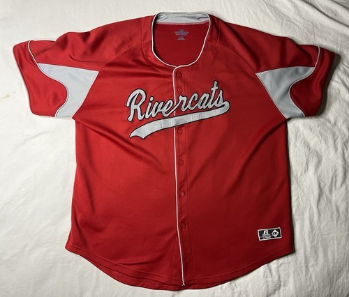 Russell Athletic Rivercats Baseball Jersey Men’s XXL Red Shirt Sleeve Dr... - $25.00