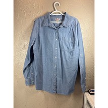 Vintage Wrangler Wrancher Shirt Women&#39;s Blue Chambray L/S Button Up West... - $372.25 MXN