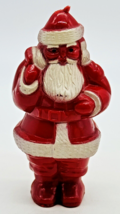 Vintage Hard Plastic Santa Figurine c1940s 3.25 inch Christmas Red White - $37.39