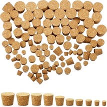 100 Pack Cork Stoppers Wine Bottle Cork Stoppers Wooden Tapered Cork Plugs Repla - £15.97 GBP