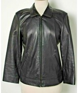 Ann Taylor Soft Motorcycle  Black Leather Womens Lined Full Zip Jacket C... - $1,034.92 MXN