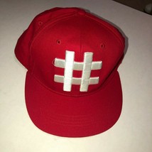 21 Men Red Snapback Hat Hashtag Embroidered Emblem One Size 100% Cotton - £5.46 GBP