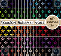 100 Halloween &amp; Pentagram Digital Papers: Samhain, Dia de los Muertos, - £1.19 GBP