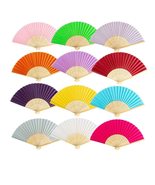 THY COLLECTIBLES Pack of 12 Handheld Paper and Bamboo Folding Fans for W... - $14.99