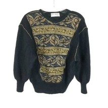 Womens Size Medium Dino Valiano Vintage 80s Mohair Blend Metallic Accent Sweater - £25.14 GBP