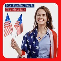 New Beautiful Patriotic American  Flag Heart ❤️ Necklace &amp; Earring Set - $12.00