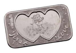 1973 Mother Lode Mint 1 oz. Silver Art Bar First Love (11 FLOWERS, REV 3) - £51.38 GBP