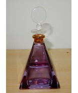 Vtg purple &amp; white Royal Limited Crystal perfume decanter with original ... - $25.00