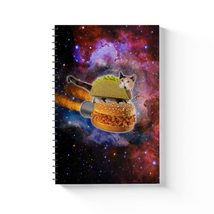 Cat Riding Hamburger Spiral Notebook - Space Cat Spiral Notebook - Graph... - £14.06 GBP