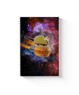 Cat Riding Hamburger Spiral Notebook - Space Cat Spiral Notebook - Graph... - £14.05 GBP