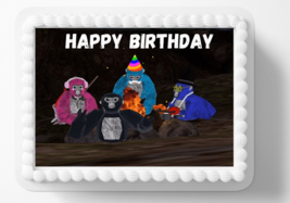 Gorilla Tag Edible Image Edible Happy Birthday Cake Topper Sticker DIY Cake - £11.08 GBP+