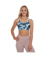 New Women&#39;s XS-2XL Padded Sports Bra Tie Dye Pattern Blue Removable Pads... - $28.95