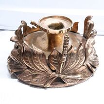 Vintage Chapman candlestick holder hurricane brass leaves candle ornate ... - $50.00