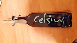 Cheese plate Celsius Flattened wine Bottle  with spreader knife wall hang - £14.00 GBP