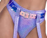 Shimmer Bikini Style Shorts Cheeky Back High Waisted Iridescent Lavender... - $30.59