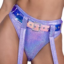 Shimmer Bikini Style Shorts Cheeky Back High Waisted Iridescent Lavender 6424 - £23.89 GBP