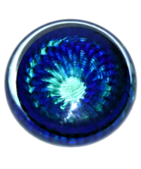 Vintage Blue &amp; Green Swirl Art Glass Paperweight Ornamental Blown Glass ... - $82.06 CAD