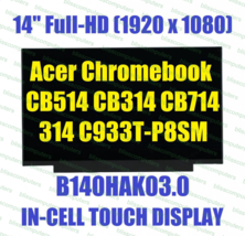 14&quot; Fhd Ag ON-CELL Touch Screen Au Optronics B140HAK03.0 H/W:1A F/W:1 - £76.88 GBP