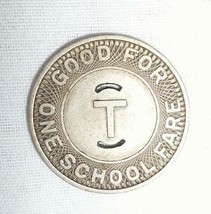 1952 Trenton Transit Authority Bus Token Good For 1 School Fare Coin New Jersey - £15.51 GBP