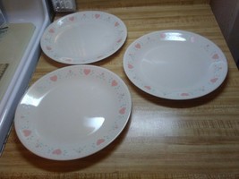 Corelle pink hearts Forever Yours plates  - £10.40 GBP