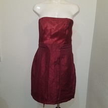 NWT H&amp;M Burgundy Short Strapless Dress Size 12 Prom Formal Club Drawstri... - £19.42 GBP