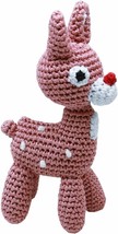 Knit Knacks Rudy the Reindeer Organic Cotton Small Dog Toy (Cleaning Teeth) - £7.84 GBP