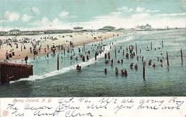 Coney Island New York~Panoramic View Beach &amp; Amusement PARK~1900s Postcard - £7.91 GBP