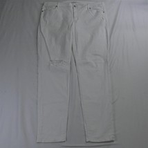 LOFT 34 / 18T Curvy Skinny White Destroyed Stretch Denim Jeans - $31.84