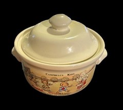 Campbell&#39;s Soup Kids Crock Covered Soup Bowl with Lid 1998 - 1910 Replica - £8.92 GBP