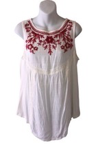 Knox Rose Tank Top Women&#39;s Small Loose Fitting Embroidered Top BOHO Shirt - £15.96 GBP