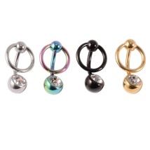 1PC Surgical Steel Navel Piercing Captive Bead Ring Belly Button Retainer Punctu - £10.50 GBP