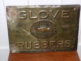 Vintage Goodyears’ Rubber Glove Co Embossed Metal Sign - $3,716.66 MXN