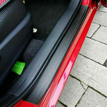 4x Auto Accessories Carbon Fiber Stickes Car Scuff Plate Door Sill Stick... - £23.60 GBP
