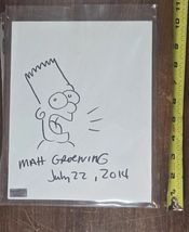 Matt Groening Hand Signed Bart Simpson Coa Original Drawing 2014 - $247.50