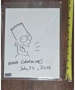 Matt Groening Hand Signed Bart Simpson Coa Original Drawing 2014 - $247.50
