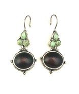 @tract Silver Tone Dangle Cabochon Pierced Earrings Surgical Steel - £10.11 GBP