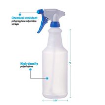 Leakproof Spray Bottle with Blue Sprayer, HDPE, 32oz, 12 Piece - £15.79 GBP