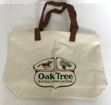 Vintage oak tree racing association canvas zipper tote bag promotional item - $413.72 MXN