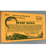 Vintage HD 8 Caboose Camp Car White Lettering Model Train Decals Bronze ... - $8.90