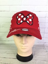 Disney Minnie Mouse Polka Dots Bow Strapback Hat Cap Adult Adjustable Re... - £13.68 GBP
