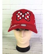 Disney Minnie Mouse Polka Dots Bow Strapback Hat Cap Adult Adjustable Re... - £13.72 GBP