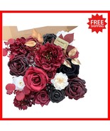 Beautiful Burgundy &amp; Black Artificial Flowers for Stunning Wedding &amp; Par... - $673.05 MXN