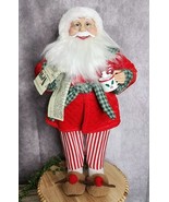 Santa Claus In Pajamas Doll Figurine Statue Slippers Tabletop 18&quot; Christmas - $63.49 CAD