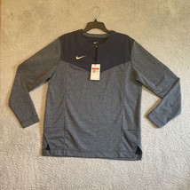 NIKE Dri-FIT Quarter Zip Running Top sz Large Blue Gray Reflective Pullover - $44.55