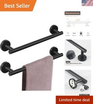 Elegant Rustproof Matte Black Towel Bar - 16&quot; Stainless Steel Wall Mount... - $46.50
