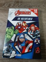 Marvel Avengers Valentine Card Kit 48 Count w/ Heart Shaped Seals - £12.49 GBP