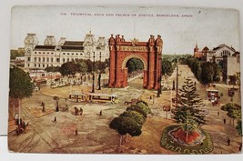 Barcelona Spain, Triumphal Arch and Palace of Justice Vintage Postcard B2 - £7.00 GBP