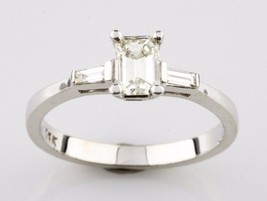 0.70 Carato Tre Pietre Diamante 14k Oro Bianco Fidanzamento Misura Anello 6.75 - £1,905.02 GBP