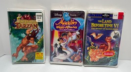 New &amp; Sealed VHS Disney Aladdin King of Thieves, Tarzan, The land before time VI - £20.10 GBP
